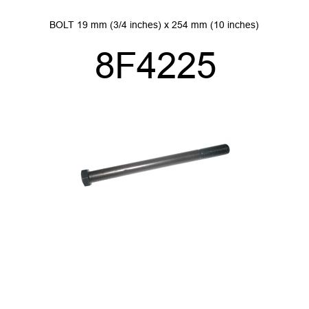 BOLT 19 mm (3/4 inches) x 254 mm (10 inches) 8F4225
