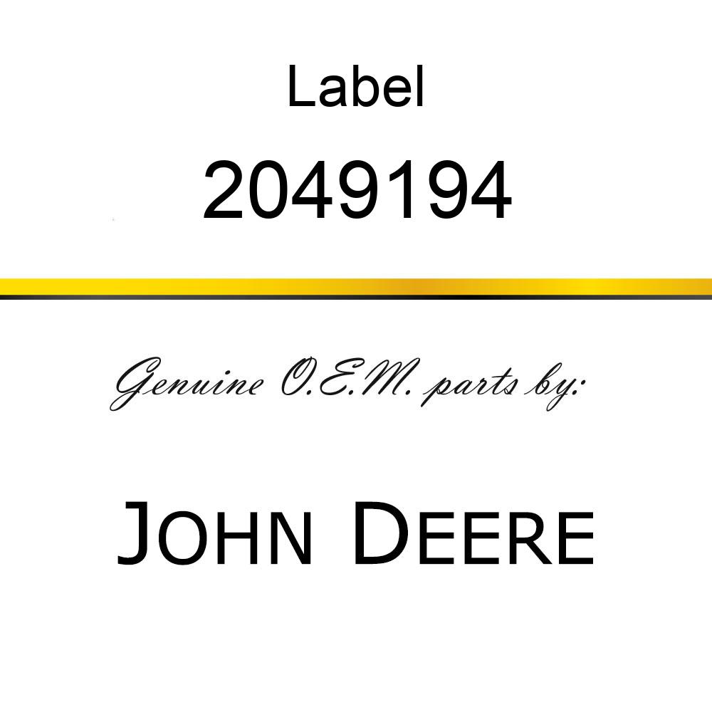 Label - NAME-PLATE 2049194