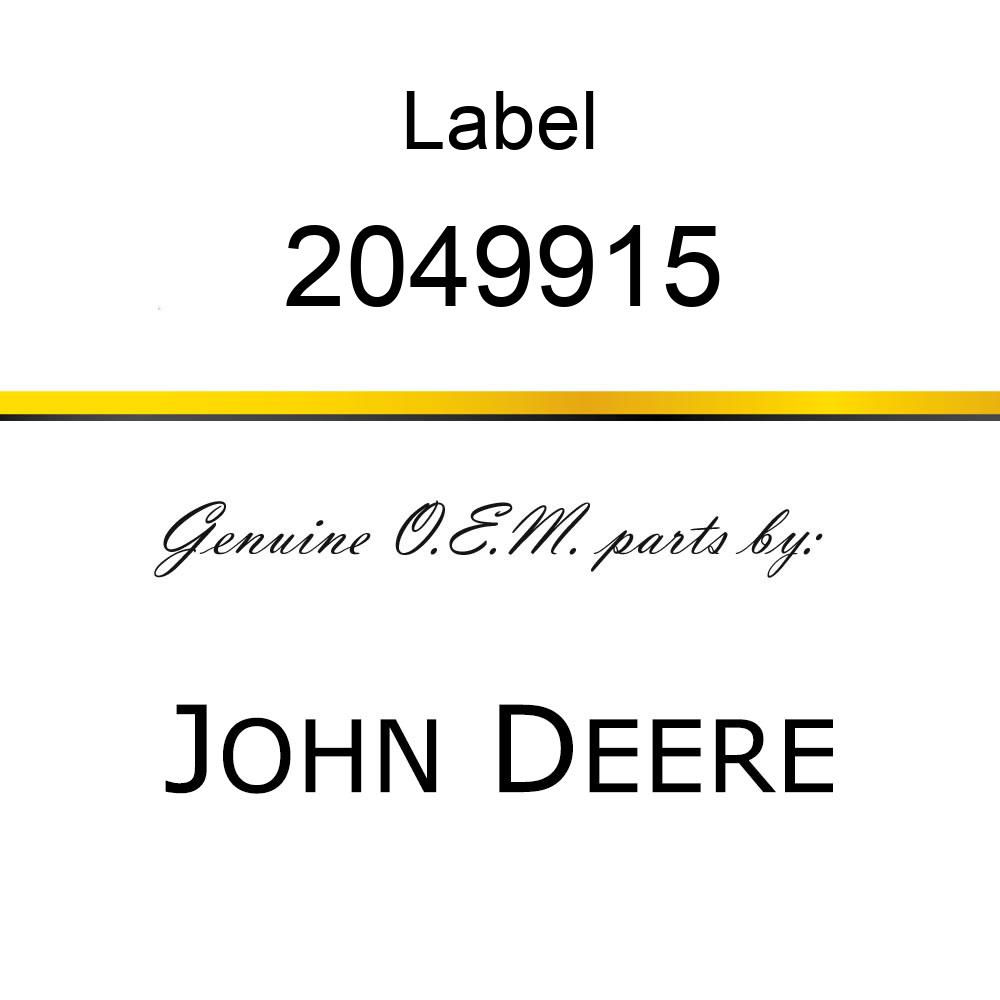 Label - NAMEPLATE 2049915