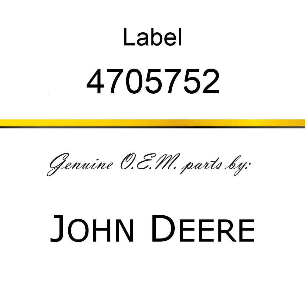 Label - LABEL, ATTACHMENT PEDAL 4705752