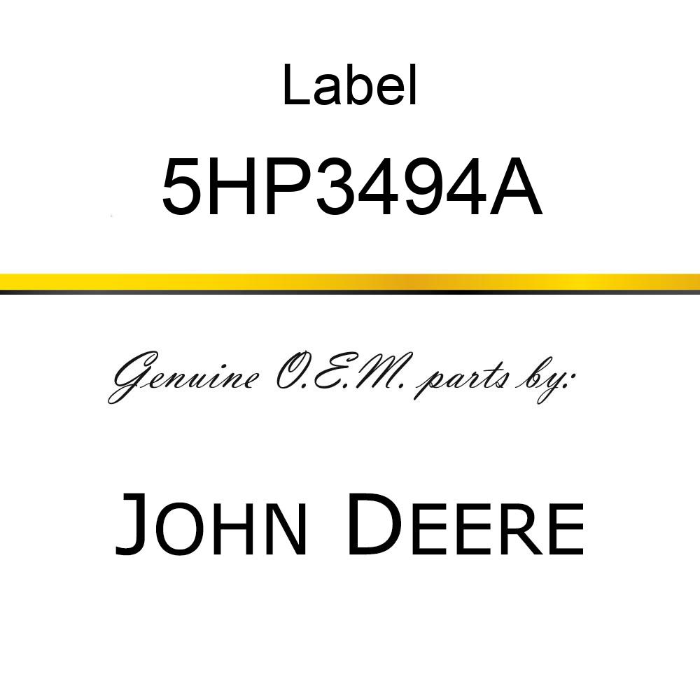 Label - DECAL, REMOTE GREAS AXLE PIVOT 5HP3494A