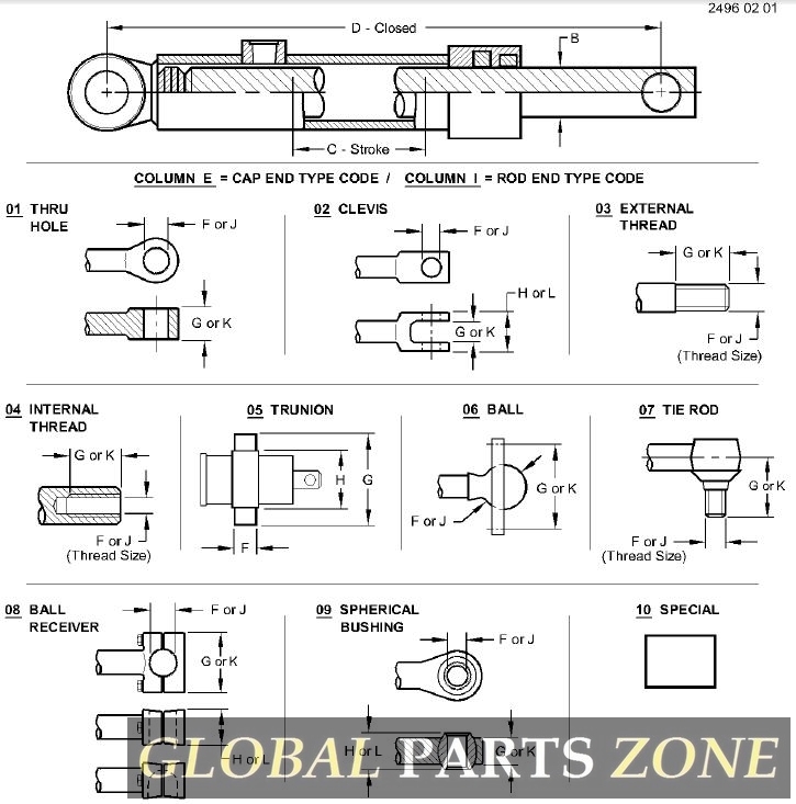 Hydraulic Cylinder - HYDRAULIC CYLINDER, 50 SA - 197, 35 AH227716