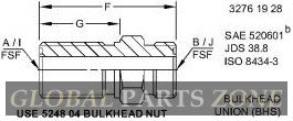 Adapter Fitting - BULKHEAD UNION,O-RING FSF 38H1286