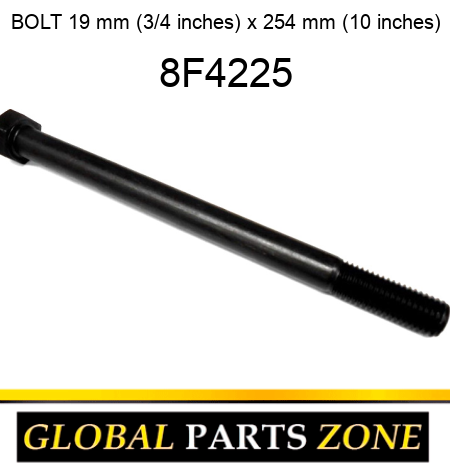 BOLT 19 mm (3/4 inches) x 254 mm (10 inches) 8F4225