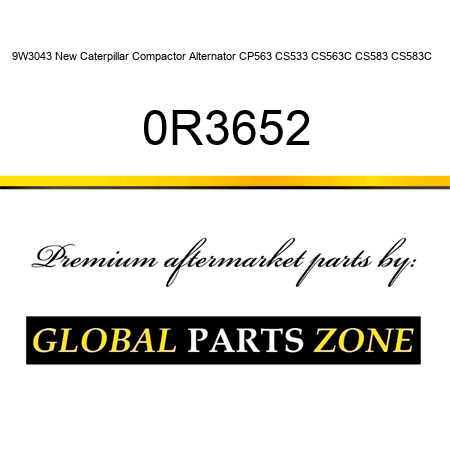 9W3043 New Caterpillar Compactor Alternator CP563 CS533 CS563C CS583 CS583C + 0R3652
