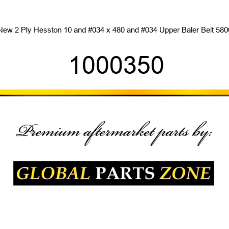 New 2 Ply Hesston 10" x 480" Upper Baler Belt 5800 1000350