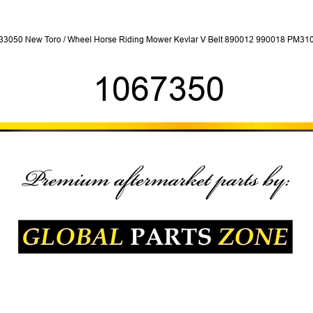 33050 New Toro / Wheel Horse Riding Mower Kevlar V Belt 890012 990018 PM310 1067350