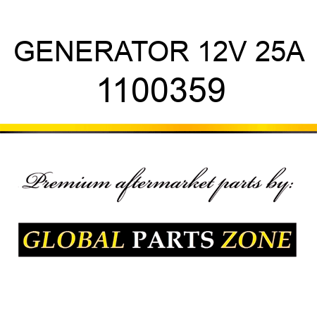 GENERATOR 12V 25A 1100359