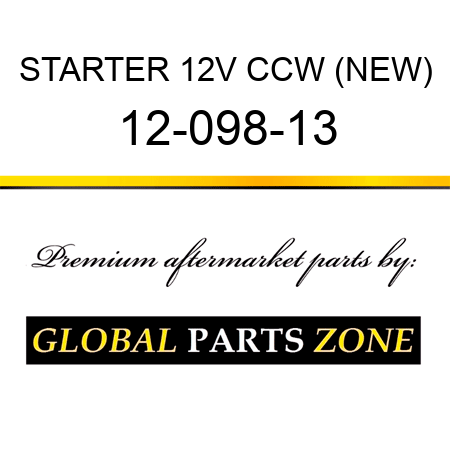 STARTER 12V CCW (NEW) 12-098-13