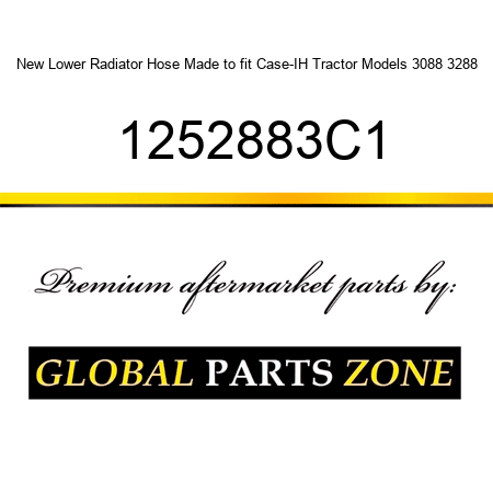 New Lower Radiator Hose Made to fit Case-IH Tractor Models 3088 3288 1252883C1