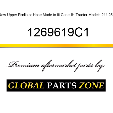 New Upper Radiator Hose Made to fit Case-IH Tractor Models 244 254 1269619C1