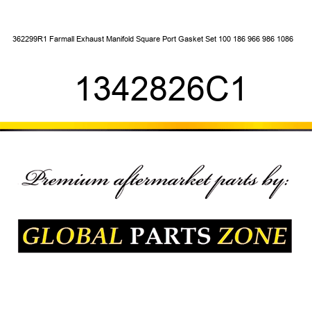 362299R1 Farmall Exhaust Manifold Square Port Gasket Set 100 186 966 986 1086 ++ 1342826C1