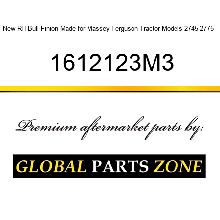 New RH Bull Pinion Made for Massey Ferguson Tractor Models 2745 2775 + 1612123M3