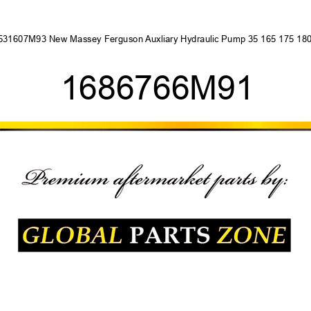 531607M93 New Massey Ferguson Auxliary Hydraulic Pump 35 165 175 180 1686766M91