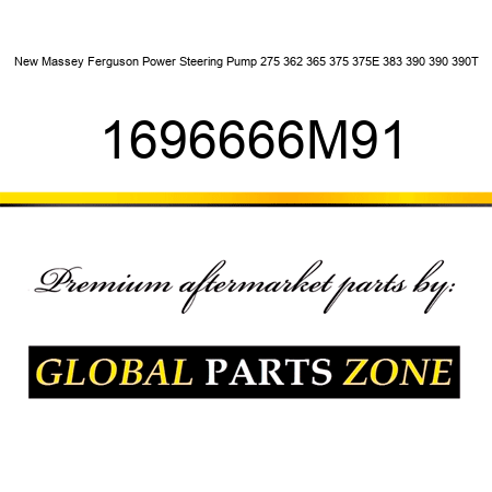New Massey Ferguson Power Steering Pump 275 362 365 375 375E 383 390 390 390T 1696666M91