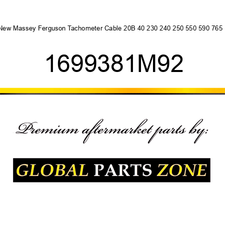 New Massey Ferguson Tachometer Cable 20B 40 230 240 250 550 590 765 + 1699381M92
