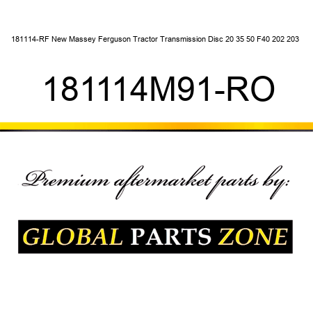 181114-RF New Massey Ferguson Tractor Transmission Disc 20 35 50 F40 202 203 + 181114M91-RO