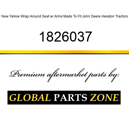 New Yellow Wrap Around Seat w/ Arms Made To Fit John Deere Hesston Tractors 1826037