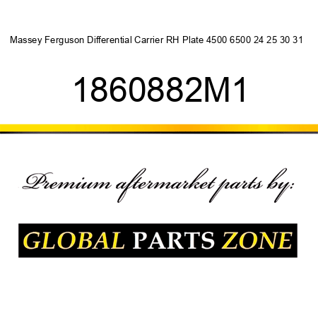 Massey Ferguson Differential Carrier RH Plate 4500 6500 24 25 30 31 + 1860882M1