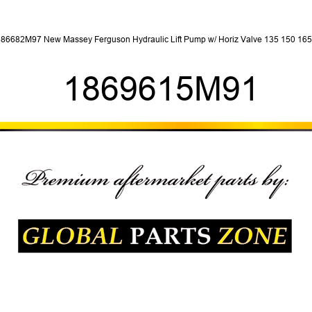 886682M97 New Massey Ferguson Hydraulic Lift Pump w/ Horiz Valve 135 150 165 + 1869615M91