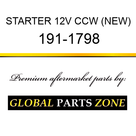 STARTER 12V CCW (NEW) 191-1798