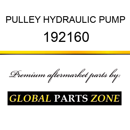 PULLEY HYDRAULIC PUMP 192160