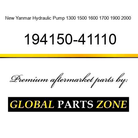 New Yanmar Hydraulic Pump 1300 1500 1600 1700 1900 2000 + 194150-41110