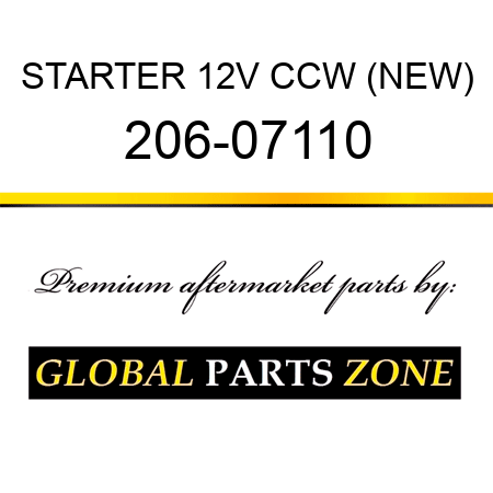 STARTER 12V CCW (NEW) 206-07110