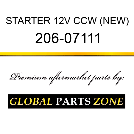 STARTER 12V CCW (NEW) 206-07111