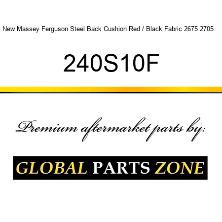 New Massey Ferguson Steel Back Cushion Red / Black Fabric 2675 2705 ++ 240S10F