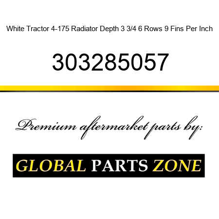 White Tractor 4-175 Radiator Depth 3 3/4 6 Rows 9 Fins Per Inch 303285057