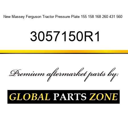 New Massey Ferguson Tractor Pressure Plate 155 158 168 260 431 560 + 3057150R1