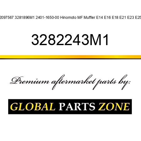 72097567 3281896M1 2401-1650-00 Hinomoto MF Muffler E14 E16 E18 E21 E23 E25 + 3282243M1