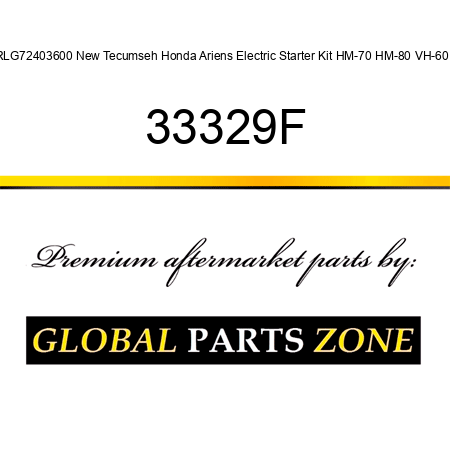 RLG72403600 New Tecumseh Honda Ariens Electric Starter Kit HM-70 HM-80 VH-60 + 33329F