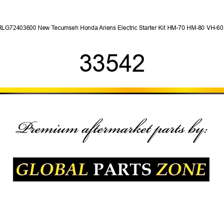 RLG72403600 New Tecumseh Honda Ariens Electric Starter Kit HM-70 HM-80 VH-60 + 33542