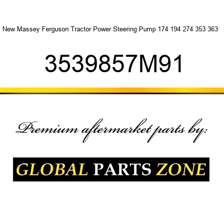 New Massey Ferguson Tractor Power Steering Pump 174 194 274 353 363 + 3539857M91