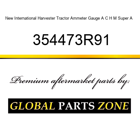 New International Harvester Tractor Ammeter Gauge A C H M Super A + 354473R91