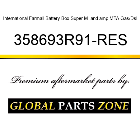 International Farmall Battery Box Super M & MTA Gas/Dsl 358693R91-RES