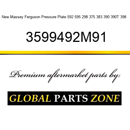New Massey Ferguson Pressure Plate 592 595 298 375 383 390 390T 398 + 3599492M91