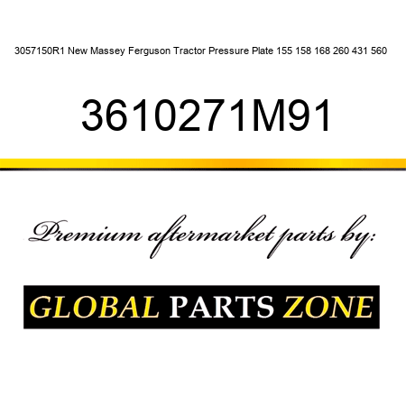3057150R1 New Massey Ferguson Tractor Pressure Plate 155 158 168 260 431 560 + 3610271M91