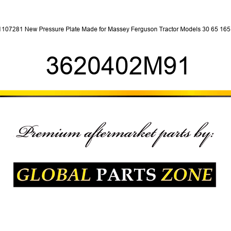 1107281 New Pressure Plate Made for Massey Ferguson Tractor Models 30 65 165 + 3620402M91