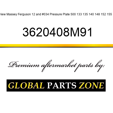 New Massey Ferguson 12" Pressure Plate 500 133 135 140 148 152 155 + 3620408M91