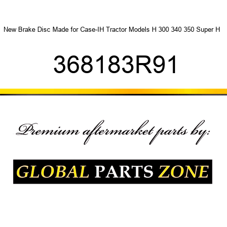 New Brake Disc Made for Case-IH Tractor Models H 300 340 350 Super H + 368183R91