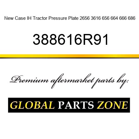 New Case IH Tractor Pressure Plate 2656 3616 656 664 666 686 388616R91