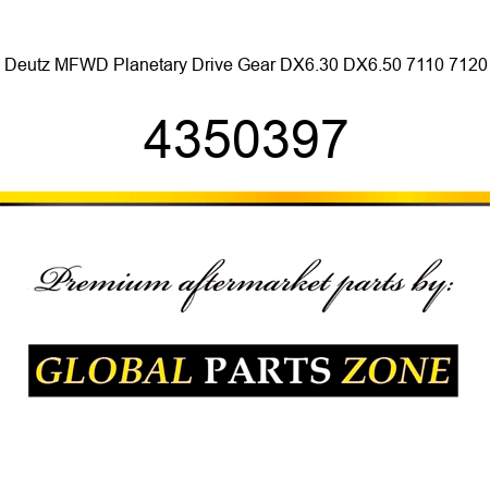 Deutz MFWD Planetary Drive Gear DX6.30, DX6.50, 7110, 7120 4350397