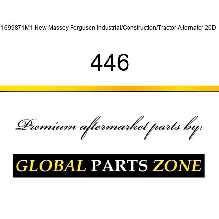 1699871M1 New Massey Ferguson Industrial/Construction/Tractor Alternator 20D + 446