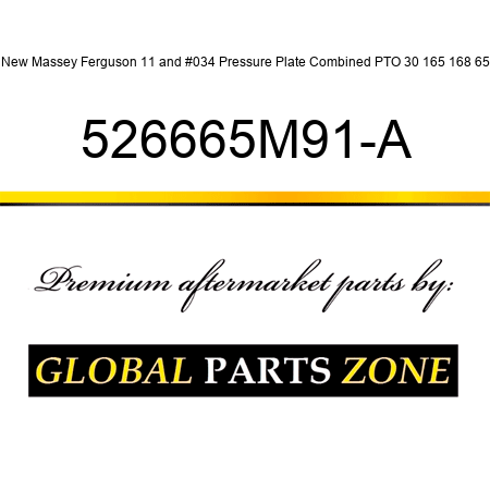 New Massey Ferguson 11" Pressure Plate Combined PTO 30 165 168 65 526665M91-A