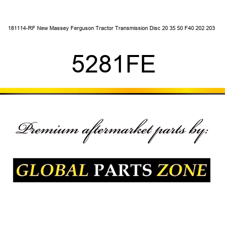 181114-RF New Massey Ferguson Tractor Transmission Disc 20 35 50 F40 202 203 + 5281FE