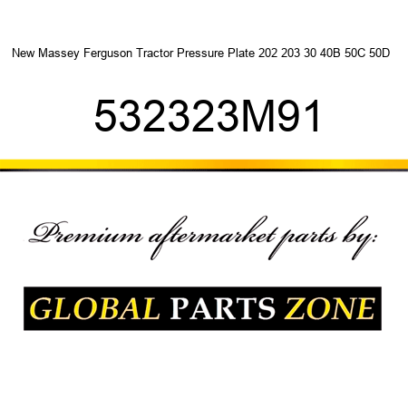 New Massey Ferguson Tractor Pressure Plate 202 203 30 40B 50C 50D + 532323M91