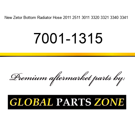 New Zetor Bottom Radiator Hose 2011 2511 3011 3320 3321 3340 3341 + 7001-1315